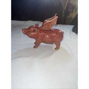 Glads Flying Pig Figurine Rustic Statue Paperweight Garden Decor red unique